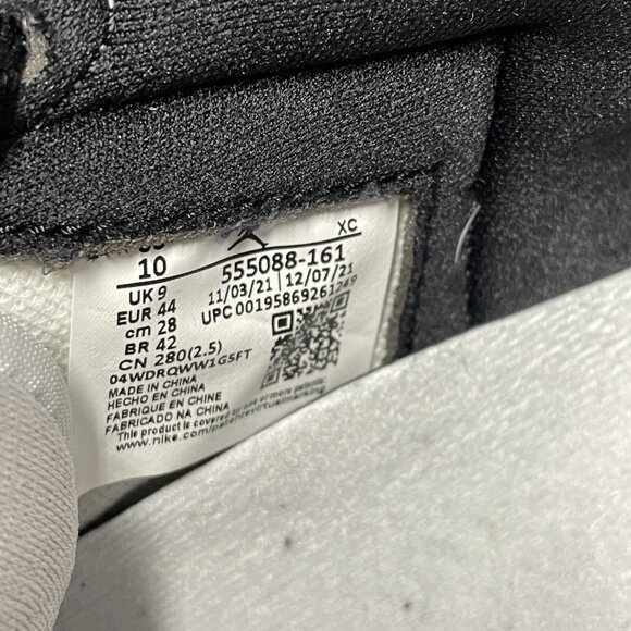 Nike Air Jordan 1 Retro High OG Mens Basketball Shoe White 555088-161 VNDS Sz 10 - Picture 7 of 7